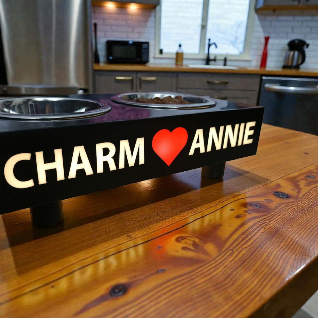 MIOLUMI Classic - Světelný stojan na misky pro psa